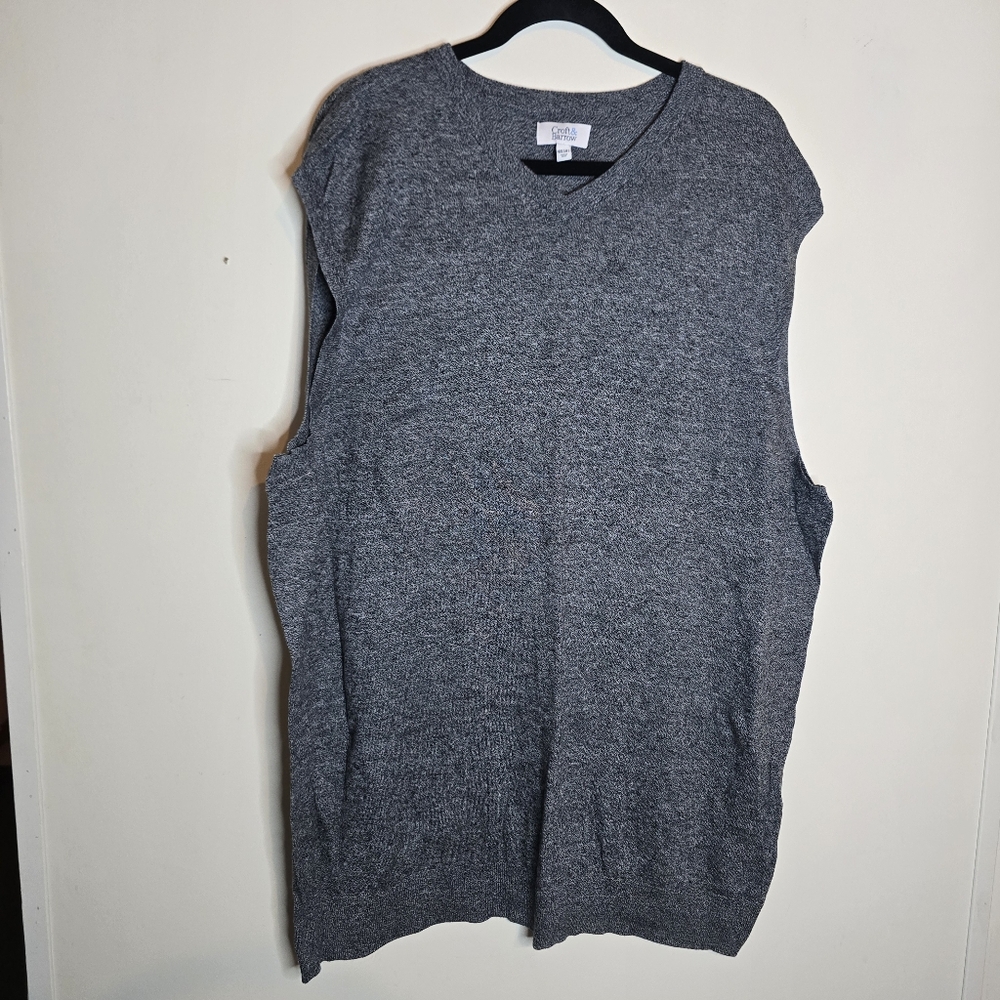 Big & Tall Croft & Barrow Grey Sweater Vest 4XLT